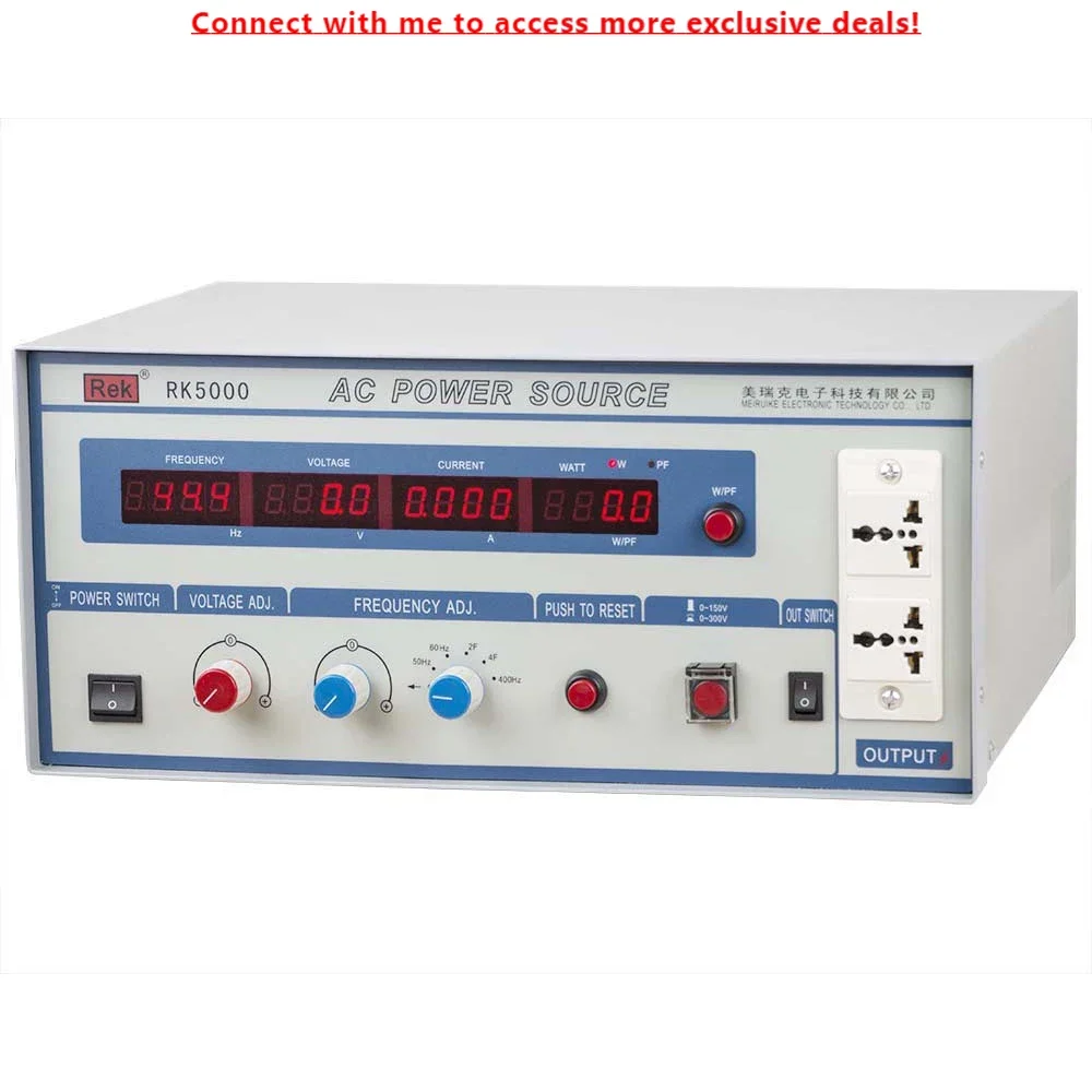 

Rek RK5001 Variable Frequency Power Supply 1000VA Digital Display Frequency Tester Voltage Variable AC Power Source