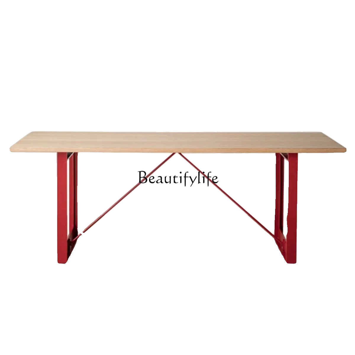 

Nordic creative solid wood conference long table Italian minimalist log negotiation table simple