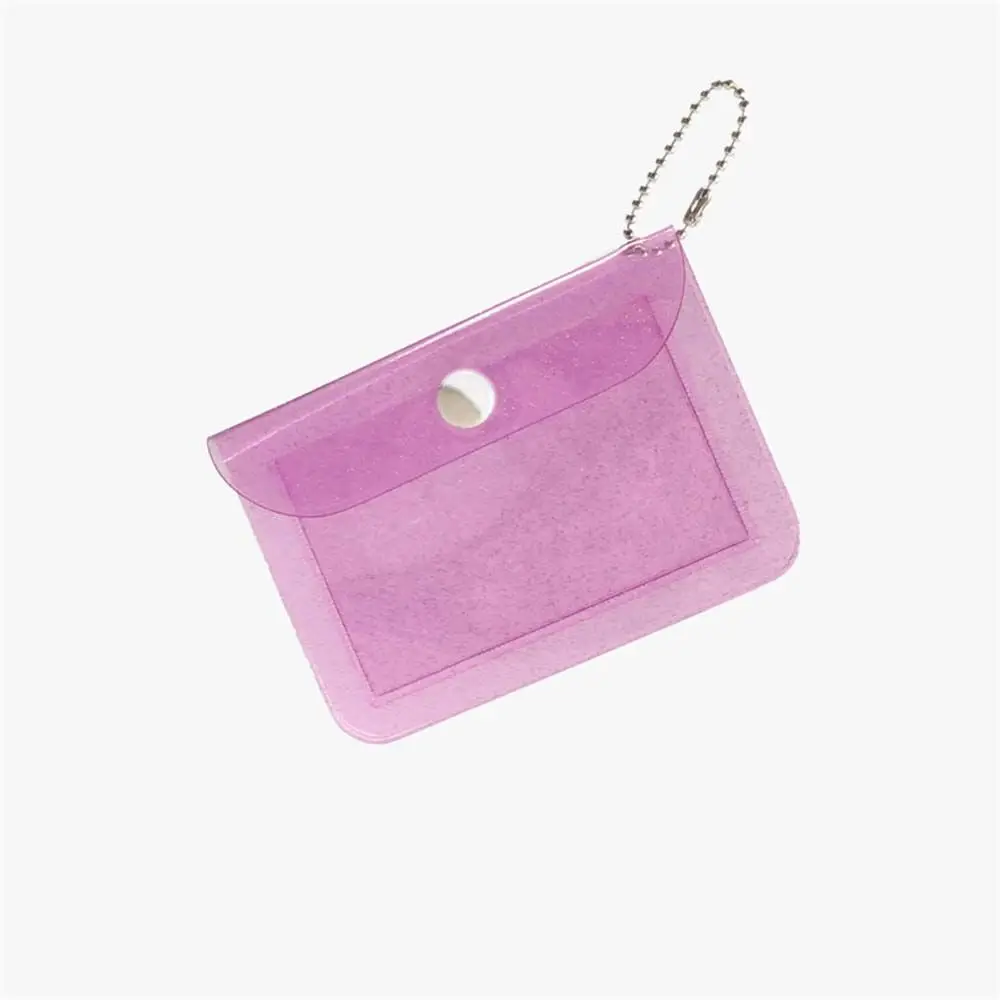 

Transparent Simple Card Storage Bag Photo Organizer Waterproof Key ring Coin purse Small Wallet Photo Card Holder Keychain