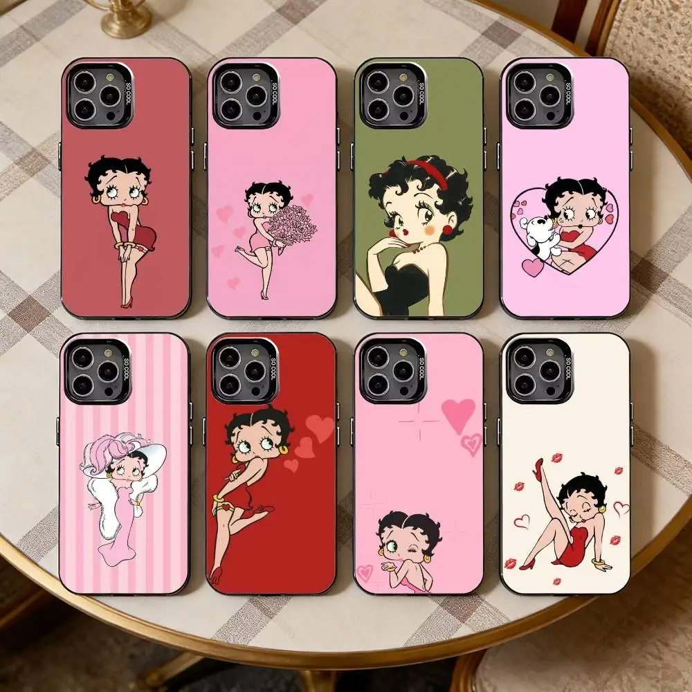 

B-Betty-TY Cute B-Boop Black Candy silver phone case Phone Case For iPhone17,16,15,14,13,12,11 Plus,Pro Max