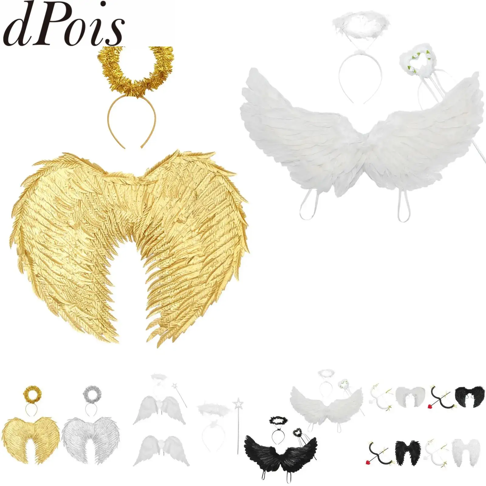 

Хэллоуин перья крыло ангела Рождественское нарядное платье принцессы детский косплей реквизит вечерние украшения аксессуары для фотосъемки