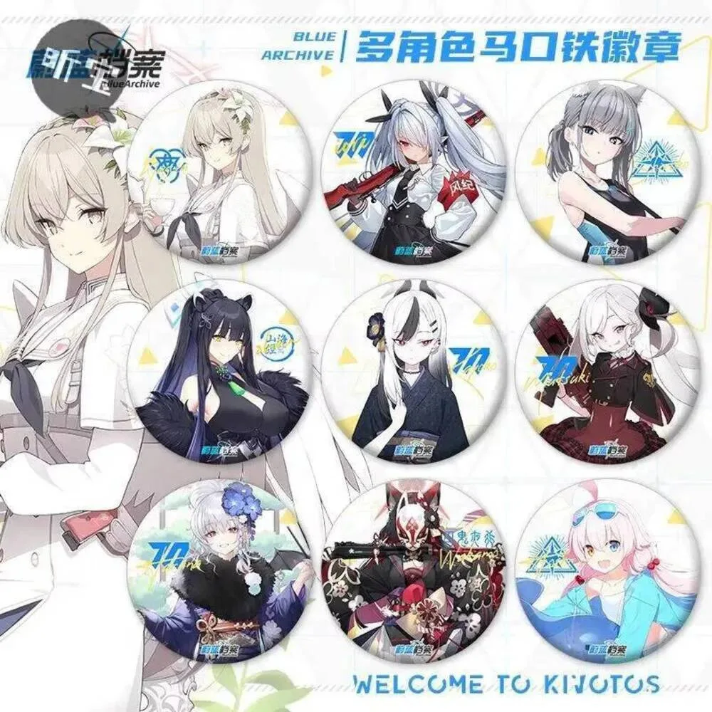 

58Mm Badge Blue Archive Misono Mika Takanashi Hoshino Figures Brooches Pins Anime Collections Clothes Bags Backpacks Gifts Girls