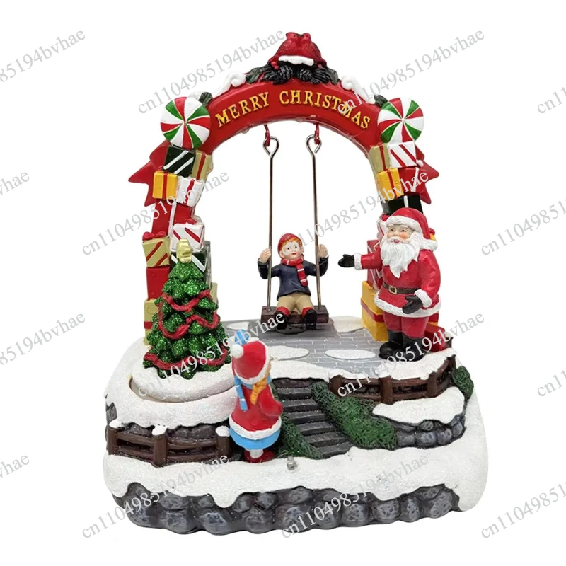 Santa Music Box Music Movement Creative Unique Lighted with Songs Party Gifts for Girls Friends Lovers Birthday Festival