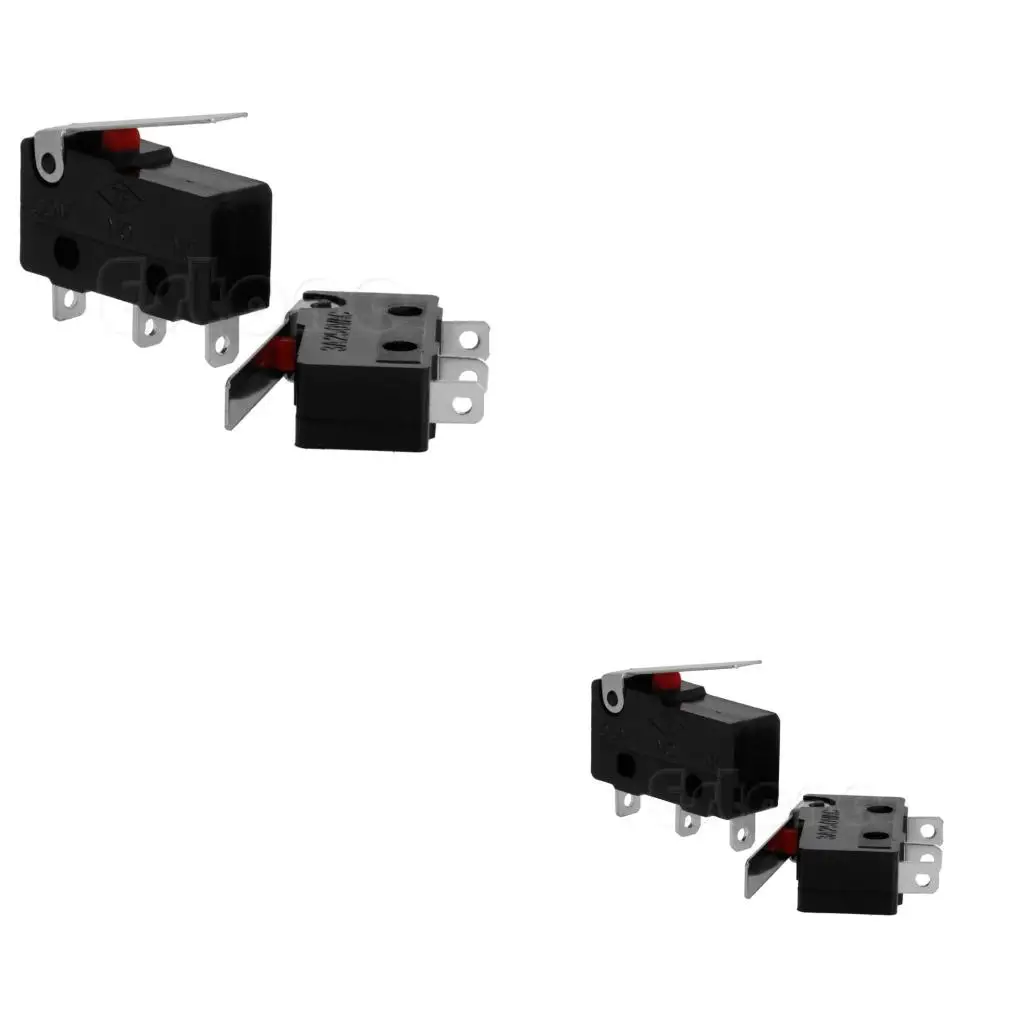 2 Pcs 3A 3 Pin Tact Switch C+NO+NC Sensitive Micro Switch With Roller Arm Lever