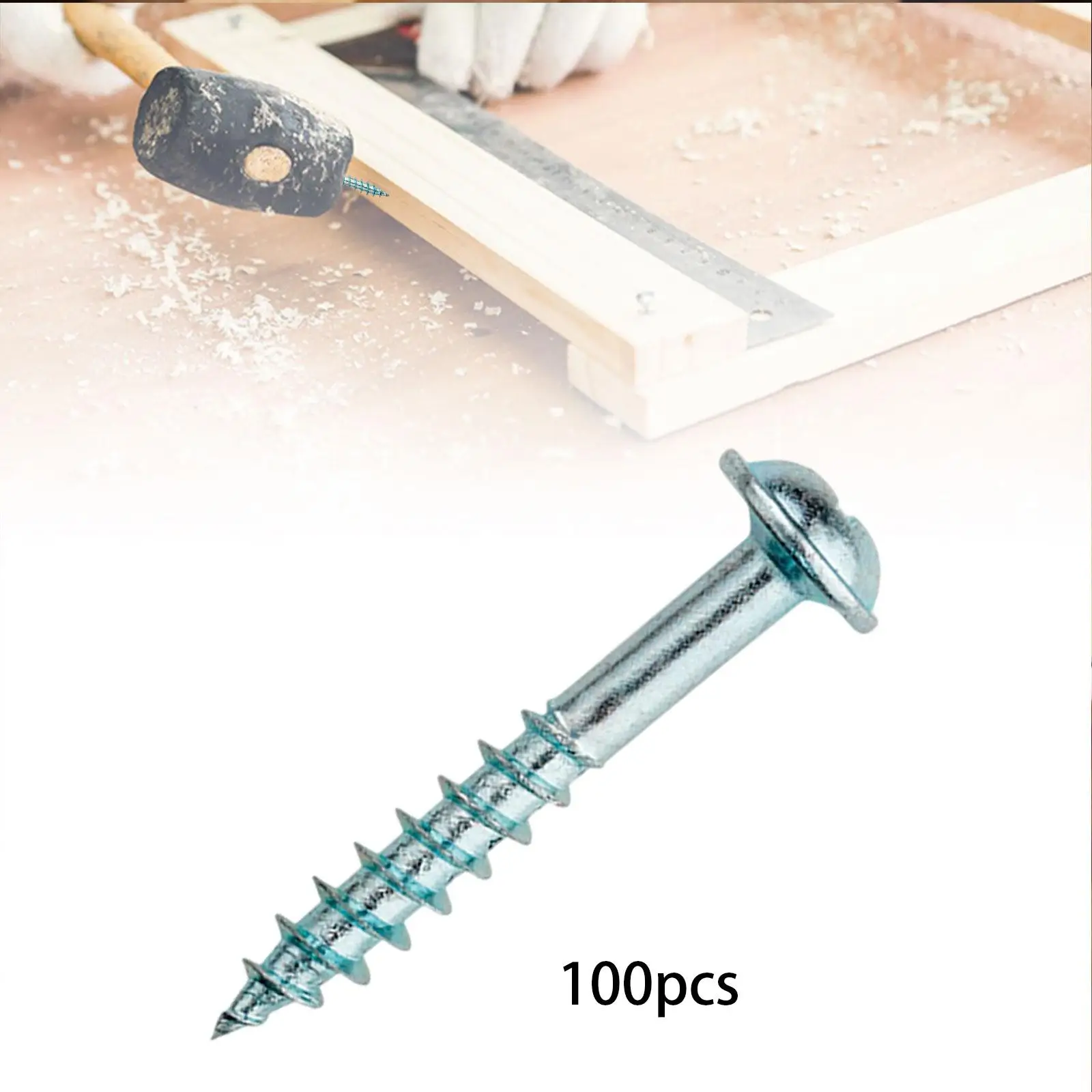 100Pcs Self Tapping Screws High Hardness Building and Repair Wood Screw Woodworking Oblique Hole Screws Coarse Thread Screws