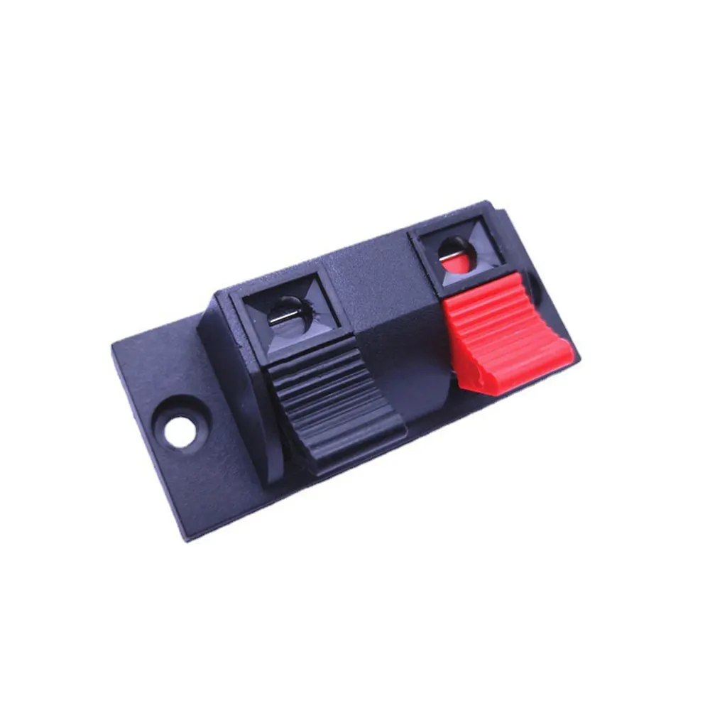 2Pcs 2 Positions Terminal Connections Of Push Button Connector In Jack Spring Load Speaker Audio