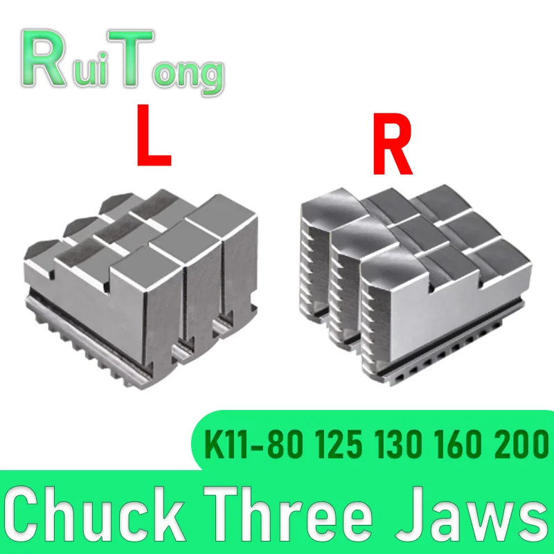 Chuck Three Jaws K11-80 K11-100 K11-125 K11-130 K11-160 K11-200 Universal Three-jaw Chuck Card Foot 3Pcs/Set Mechanical Lathe