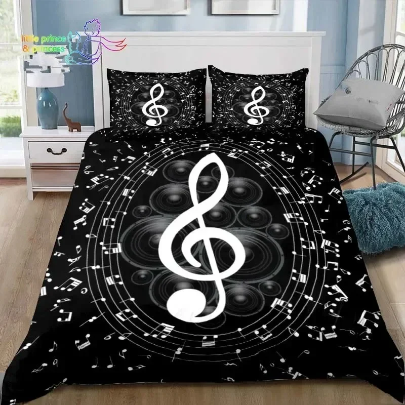 Music Note Piano Bedding Set Single Twin Full Queen King Size Bed Set Adult Kid Bedroom Instrument Bedding Gift