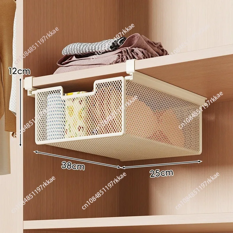 Below the wardrobe drawer hanging basket clothes storage layered rack household hanging space saving clothes finishing baffle