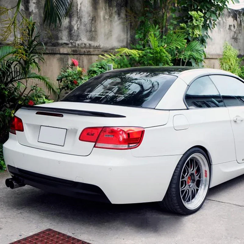 Roof Spoiler Lip Compatible with 2006-2013 BMW 3 Series E93 Cabrio 335i M3 Glossy Black MP Style Rear Bumper Trunk Wing Tail Kit