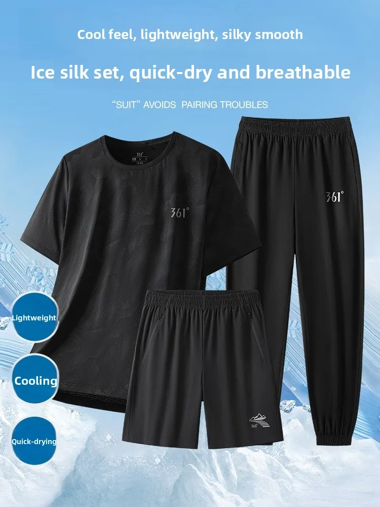 ensemble-sportif-361-degrees-pour-homme-–-nouvelle-collection-Ete-2026-–-t-shirt-a-manches-courtes-et-short-en-soie-glacee-a-sechage-rapide-–-ensemble-trois-pieces-effet-rafraichissant