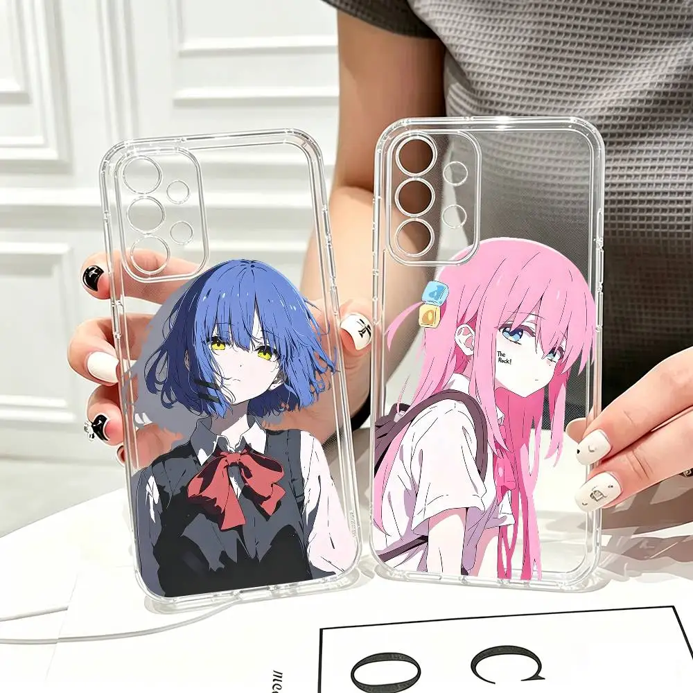 B-Bocchi Anime  Phone Case Transparent Silicone Soft For Samsung S25,S24,S21,S22,S23,S30,Ultra,S20,Plus,Fe