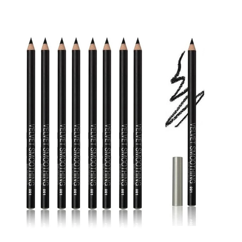 MENOW Wooden Black Eyeliner Soft Smooth Long Lasting Highly Pigmented Waterproof and Sweatproof Eyeliner Makeup Pen