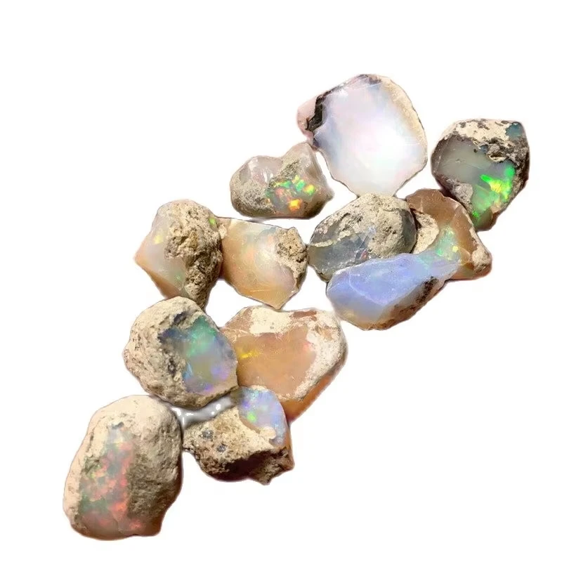 5-50ct Large Natural Multi Flash Ethiopian Opal Rough Welo Fire Opal Stone