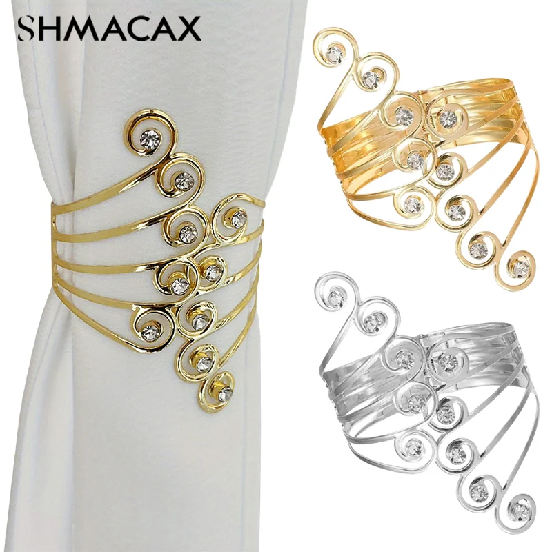 2pcs Curtain Tie Backs, Sparkling Rhinestone Curtain Holdbacks, Curtain Holder Buckle, Modern Design Curtain Drapes Clips