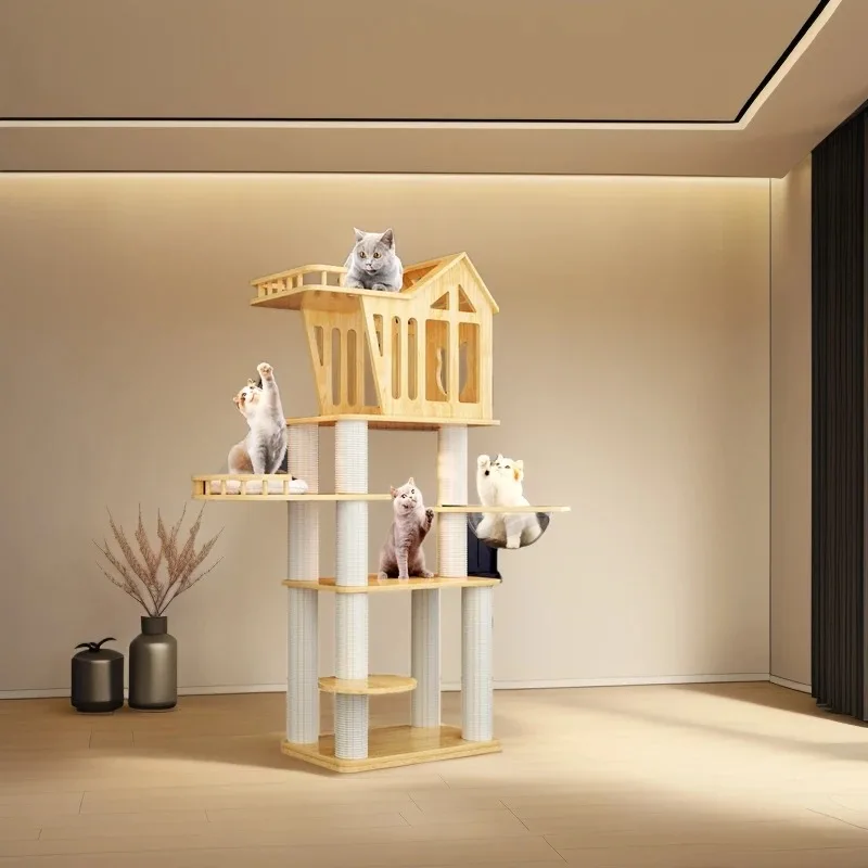 

Hot Sell Modern Multi-Level Cat Climbing Frame Cat Tree Towers Pet Play House Furniture for Cat