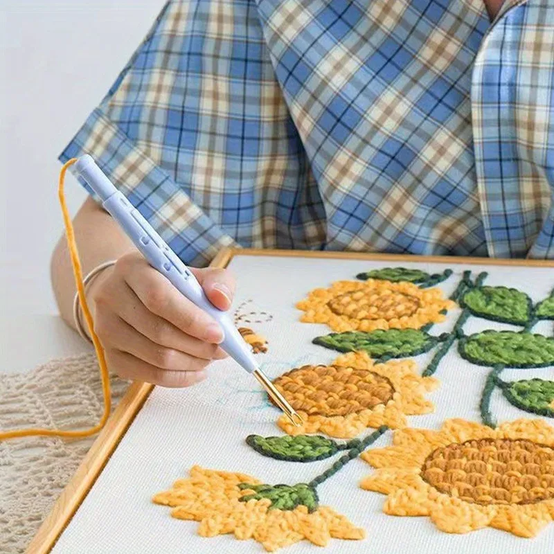 1pc Deluxe Punch Needle Embroidery Pen - Adjustable Depth Control for Rug Yarn, Masterful Embroidery & Cross Stitching