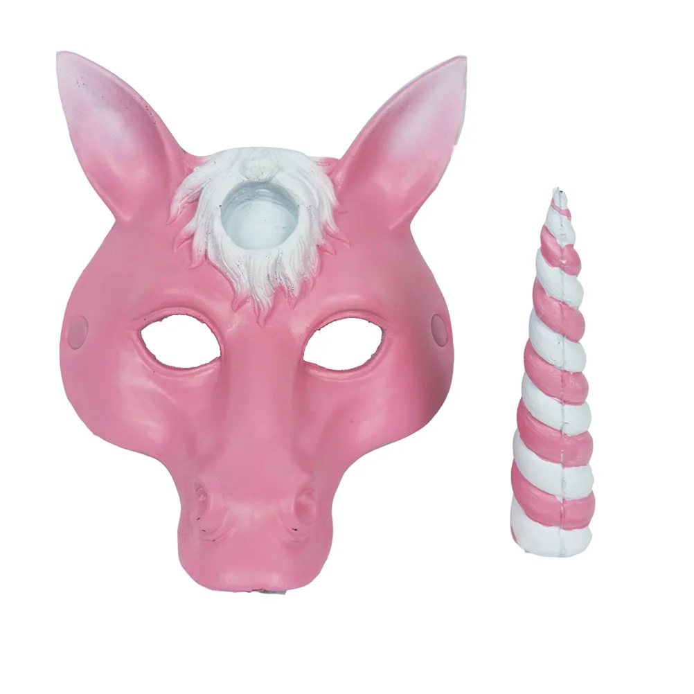 Unicorn Mask Masquerade Prom Halloween Supplies Hallowen PU Child Costume