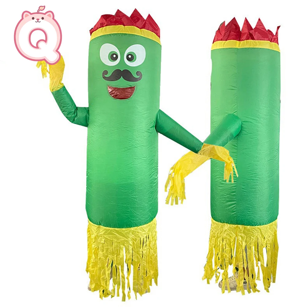 

Надувной костюм-реквизит «Зеленый трубчатый персонаж» для маскарада, свадьбы, косплея, забавный ходячий костюм-свингмен