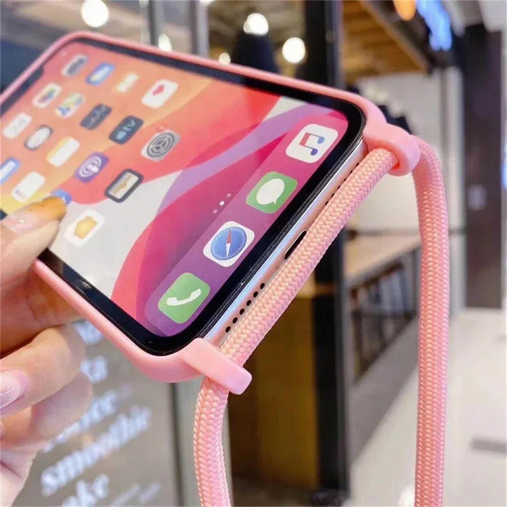 Crossbody Necklace Lanyard Cord Phone Case For iPhone 16 15 14 Plus 13 12 Mini 11 Pro XS Max XR X Silicone Soft TPU Back Cover image 6
