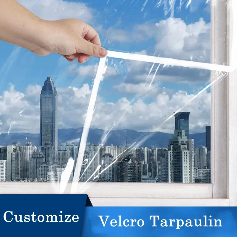 

Transparent Raincloth Window Windproof Rainproof Tarpaulin Winter Keep Warm Film PVC Tarp 0.2mm Customize