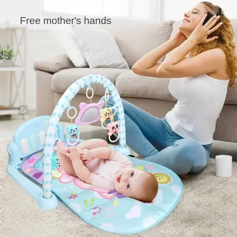 Baby Fitness Stand Music Play Gym Activity Toys Newborn Piano Crawling Blanket Pedal Game Pad Early Education 0-36 Months Gifts