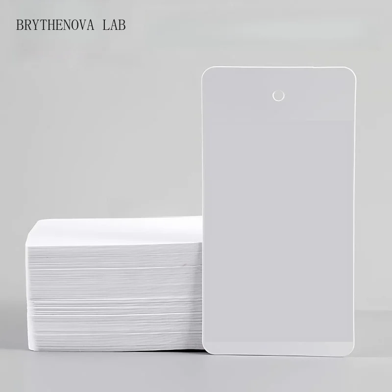 200pcs PVC Plastic Hang Tag White Blank Material Card Waterproof Oil Label Proof and Tear Proof Label and Hanging Logistics Card