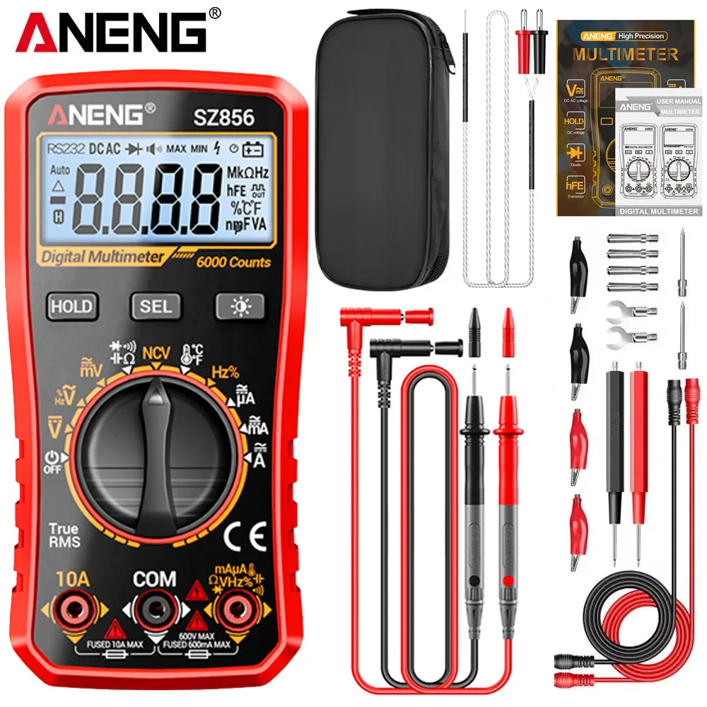 Digital Multimeter NCV Non-contact Voltage Detection ANENG SZ856 Smart Voltmeter Ammeter Handheld Electrician Repair Tester Tool