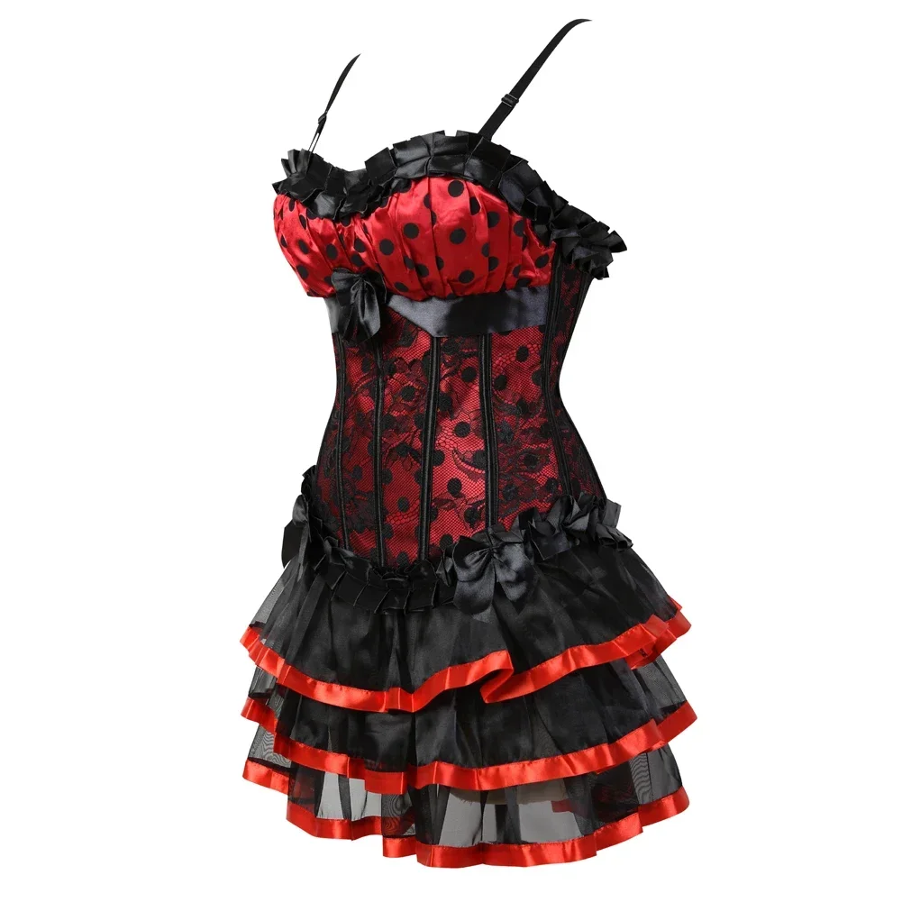 Corset Jupe Victorian Corsets Dresses Burlesque Bustiers with Tutu Skirt Rave Costume Halloween Outfits Women