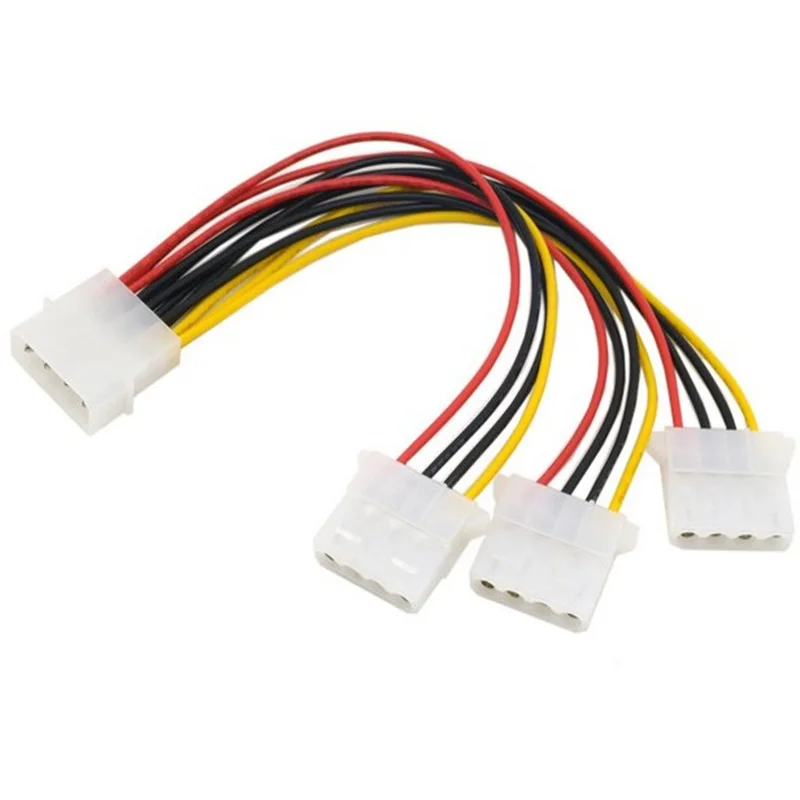 

4Pin Power Cable 4 Pin Male to 3 port Molex Female IDE Power Cables Connectors Supply Splitter for Hard disk Cooling fan Adapter