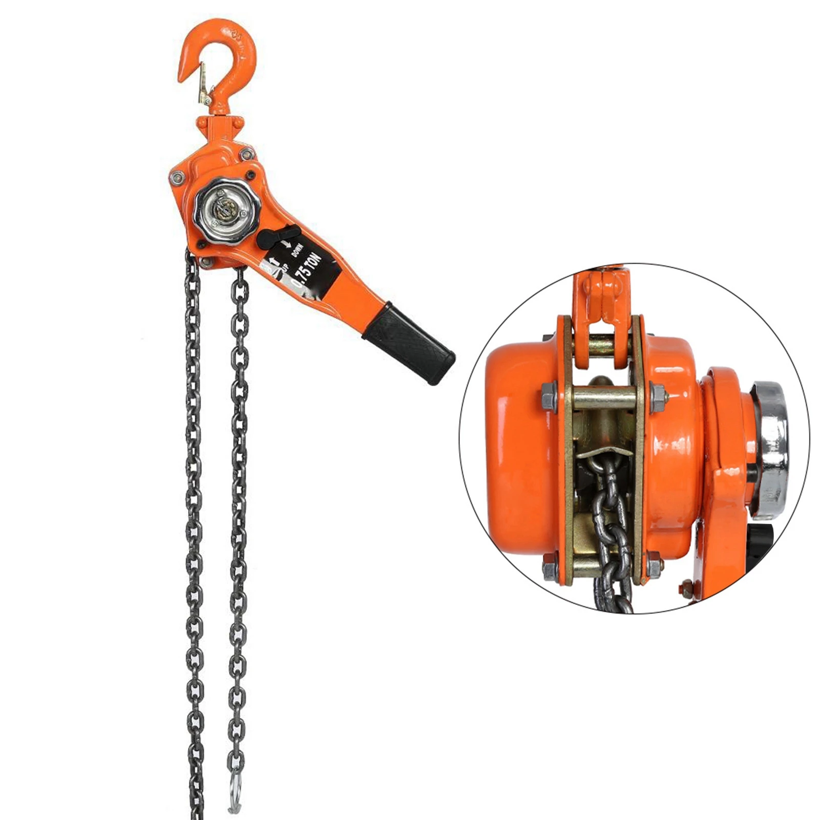 0.75t Orange Color Chain Block Hoist Ratchet Hoist Ratchet Lever Pulley Lifting 3meters Pulley Hoist Lever Hoist Pulley Lifting