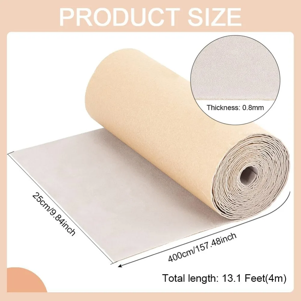 157.5x10 inch Antique White Self Adhesive Velvet Flock Liner, Soft Velvet Liner Fabric Sticky Back Sheets for Jewelry Drawer