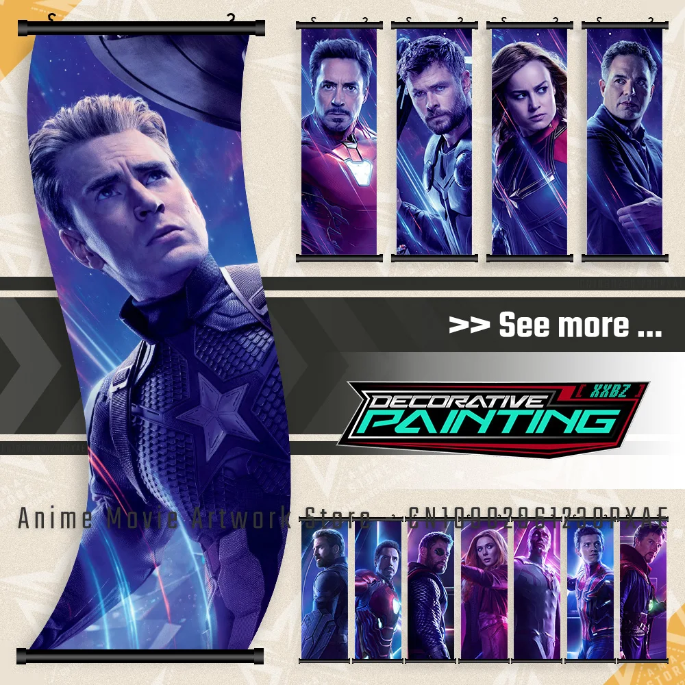 

Movie Marvel The Avengers Superhero Team Character Wall Art Canvas Scrolls Picture Print Poster Hanging Painting Home Decoration