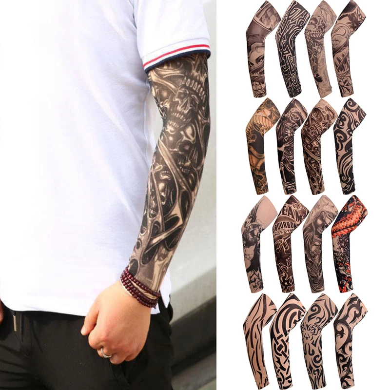 1PCS Arm Sleeves UV Protection Outdoor Golf Sports Hiking Riding Arm Tattoo Sleeve Full Arm Warmer Riding Equipment