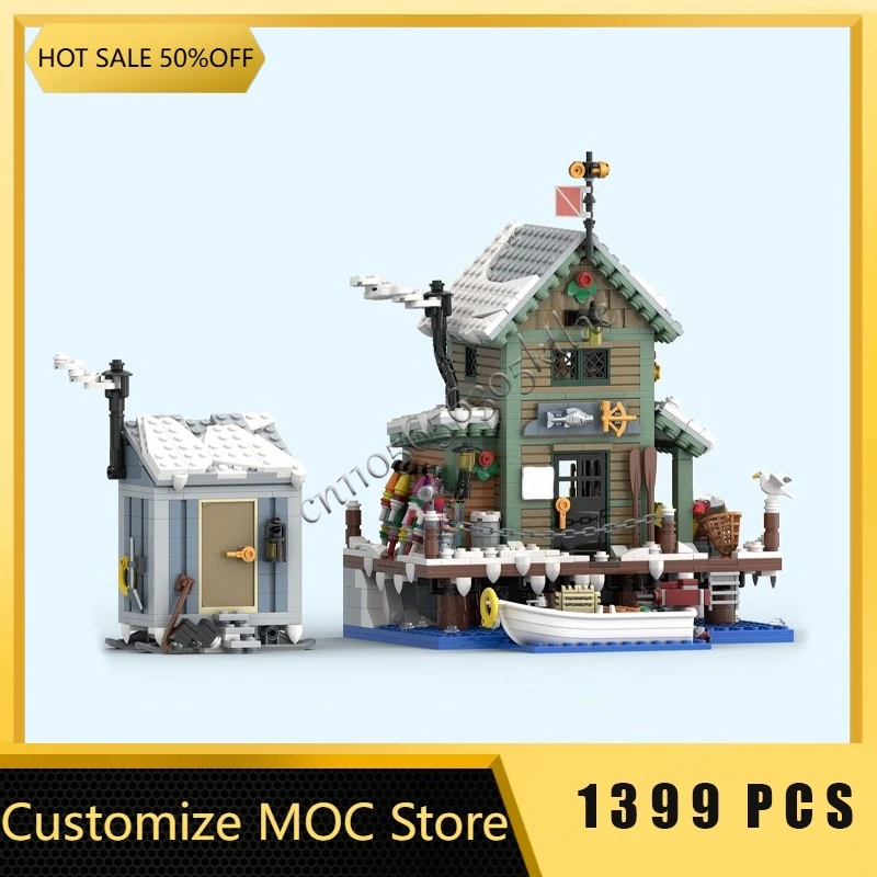 

1399 PCS Hot Selling Winter Fish Supply Model Details Modular Building Blocks Kids Assembly Display Toys Festival Surprise Gift