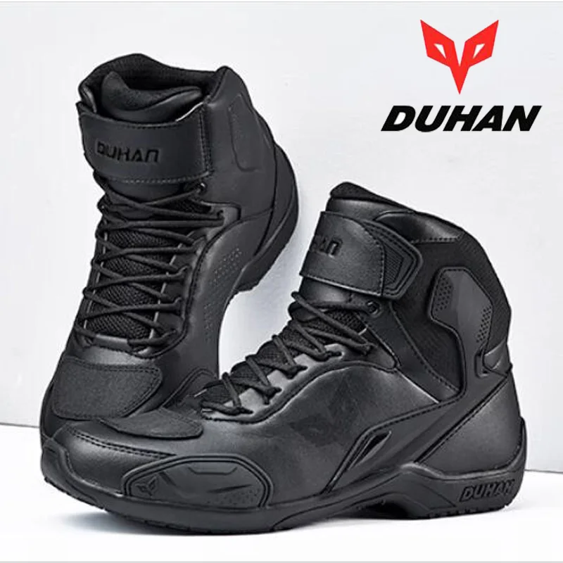 

Men's DUHAN Motorcycle Boots Street Running Riding Motorbike Shoes Anti Fall Knight Wear-resistant Racing Road Motocross Boots