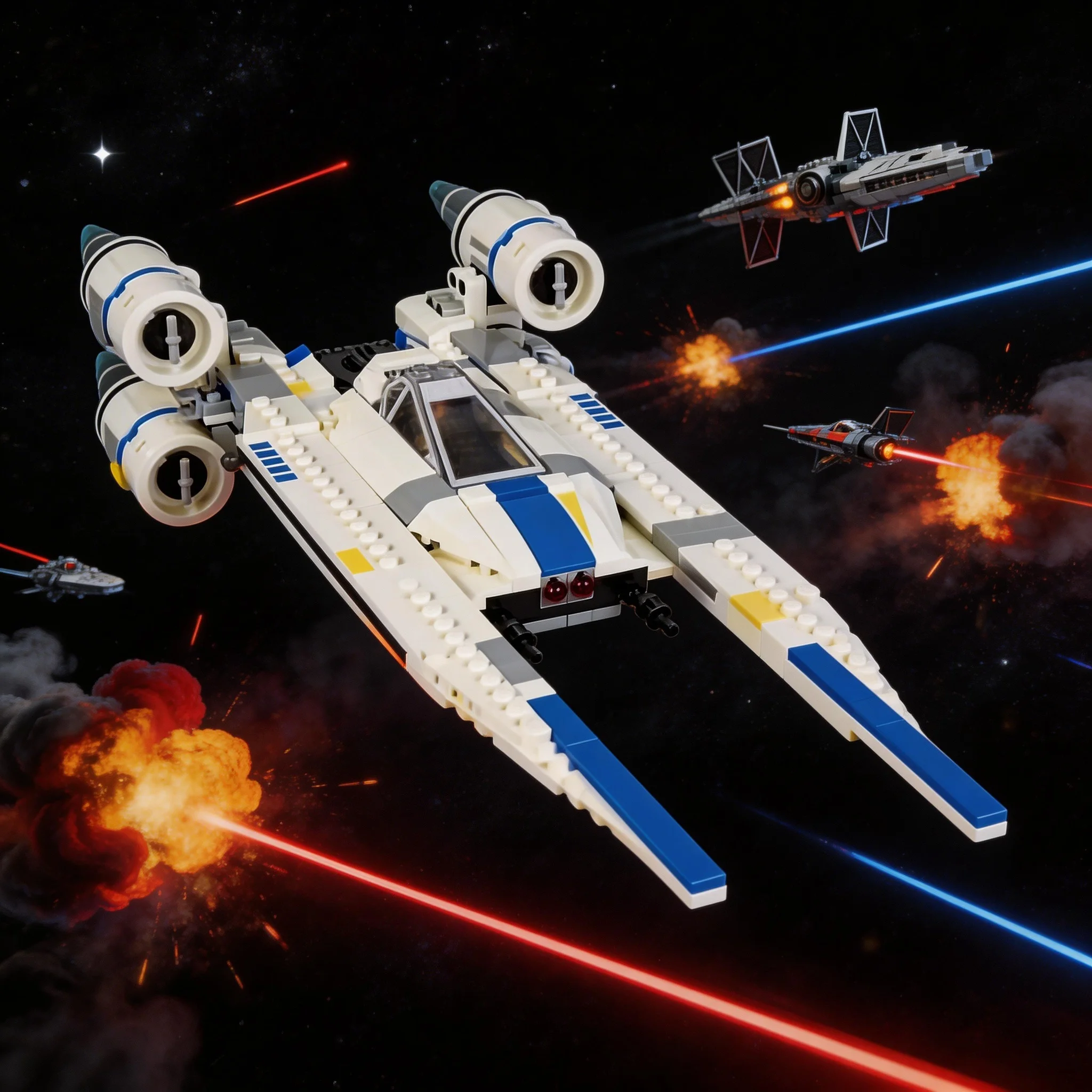 

New U Fighter War Space Battleship Building Blocks DIY Model Assembly Toys Christmas Men and women birthday Gifts