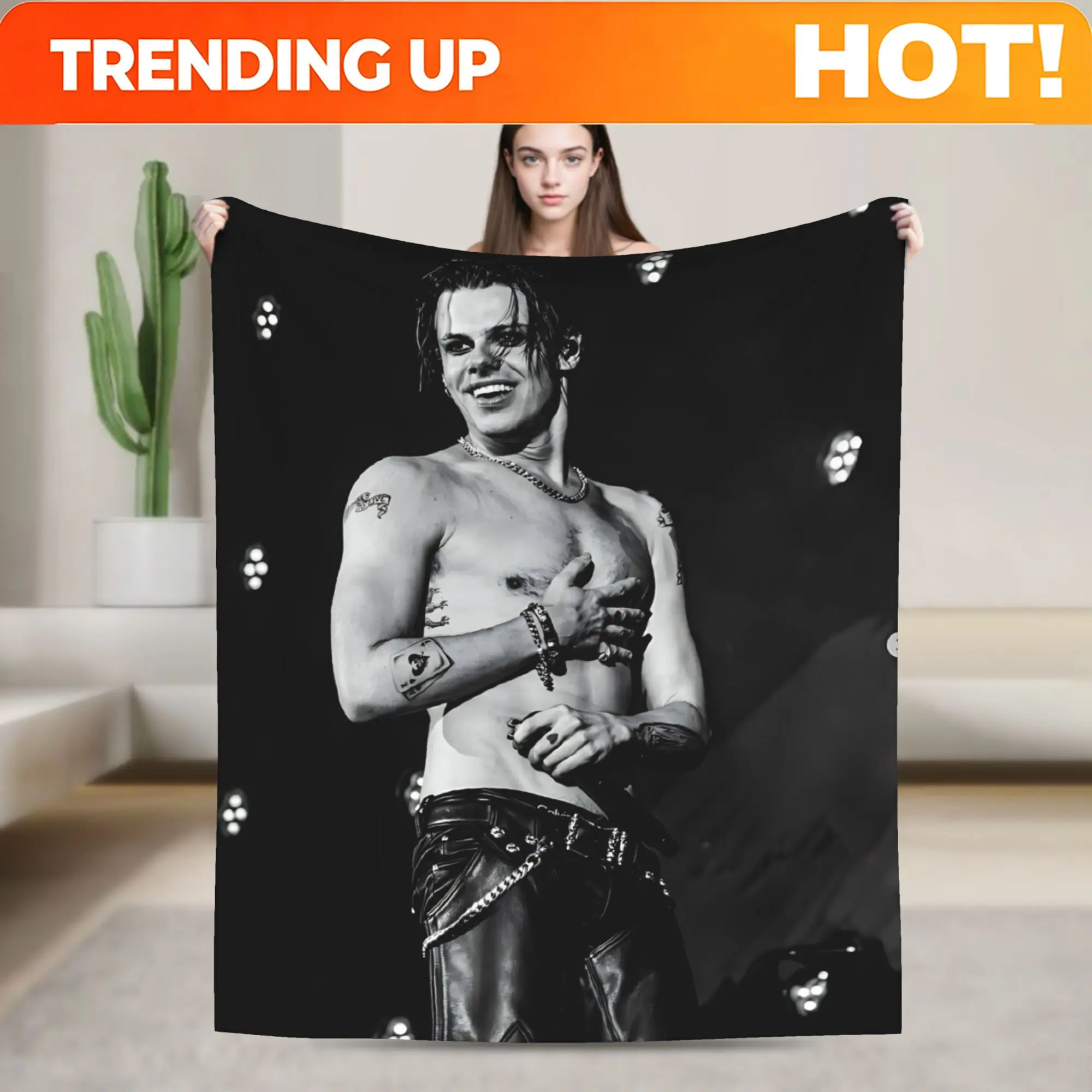 Customize Yungblud Performing Ultra-soft Blanket, a Warm and Comfortable Must-have Throw for the Living Room, Office Blanket, So