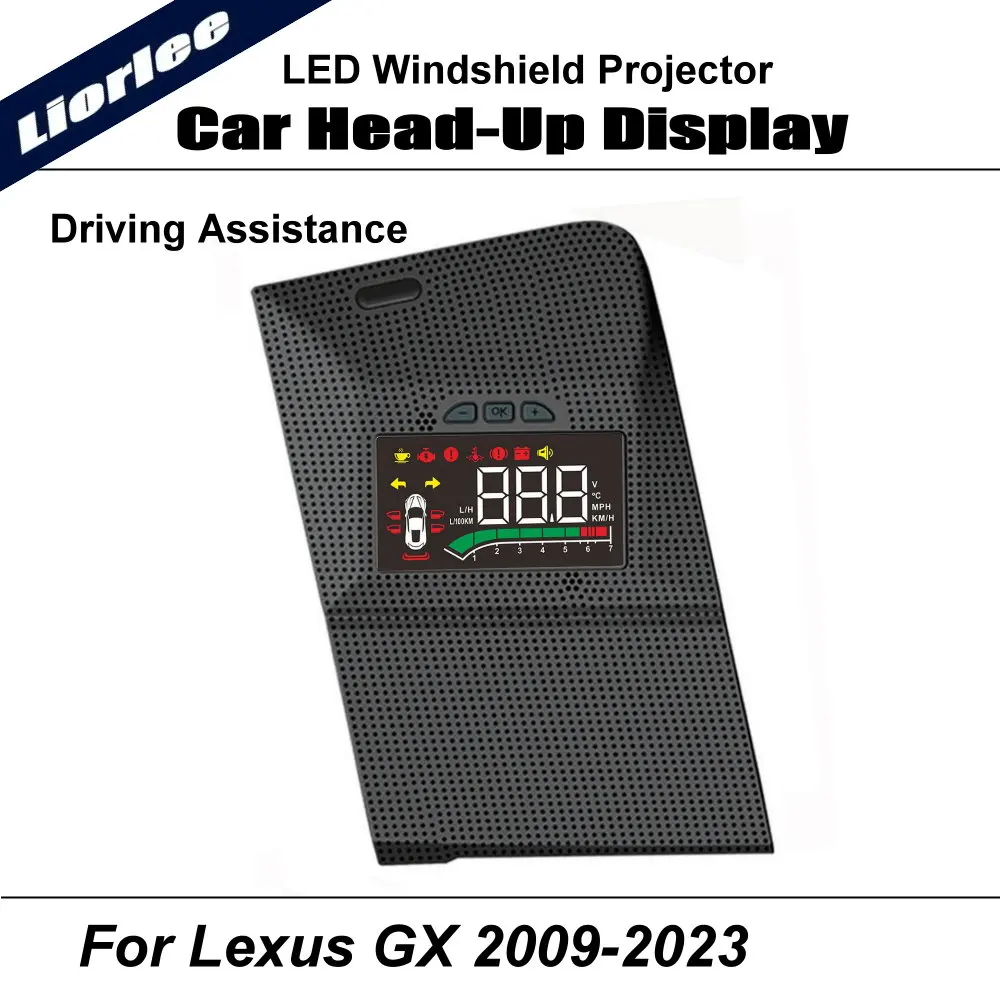 Car LED Projector For Lexus GX GX400 GX460 (J150) 2009-2023 Auto HUD Head-Up Display Windshield Driving Assistance Accessories