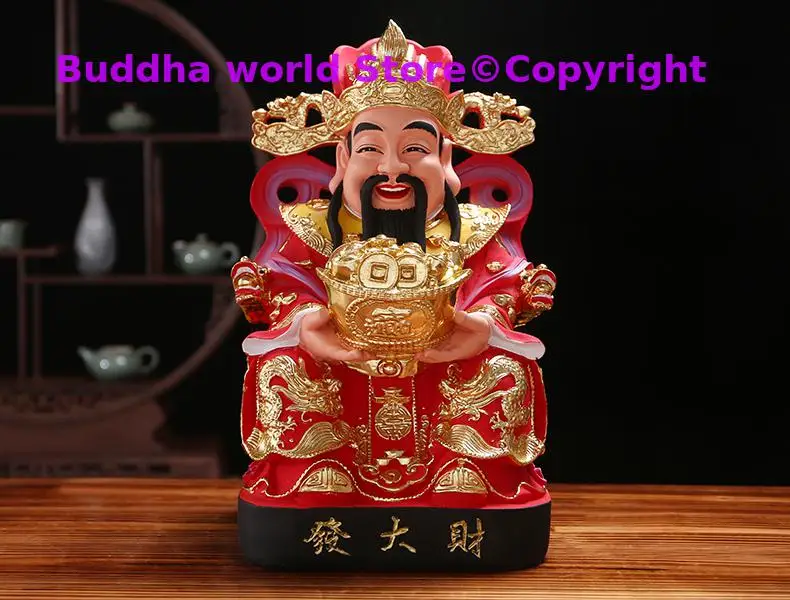 GOOD Asia HONG KONG HOME SHOP Patron saint CAI SHEN YE Mammon God of wealth color statue efficacious bring good luck money