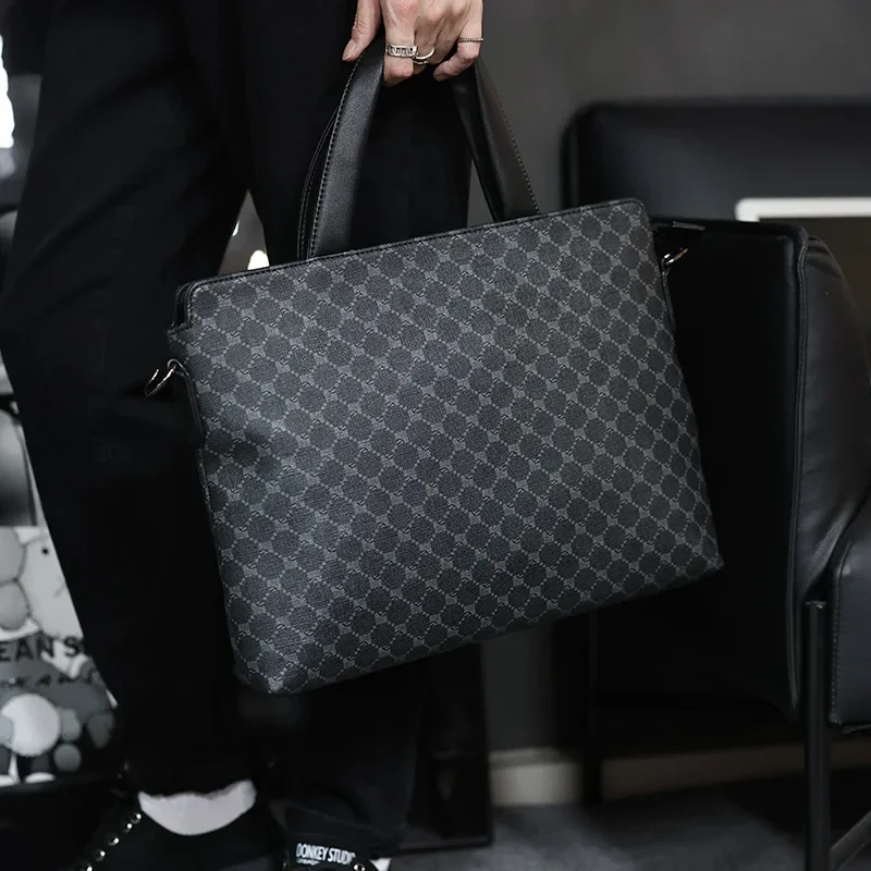 Luxury Business Handbags Men Briefcase Fashion Print Handbag Men Crossbody Messenger Bag Laptop Bag Male Top-Handle Bags Totes