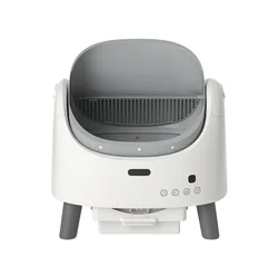 Arenero automático autolimpiante con tapa abierta anti-salpicaduras