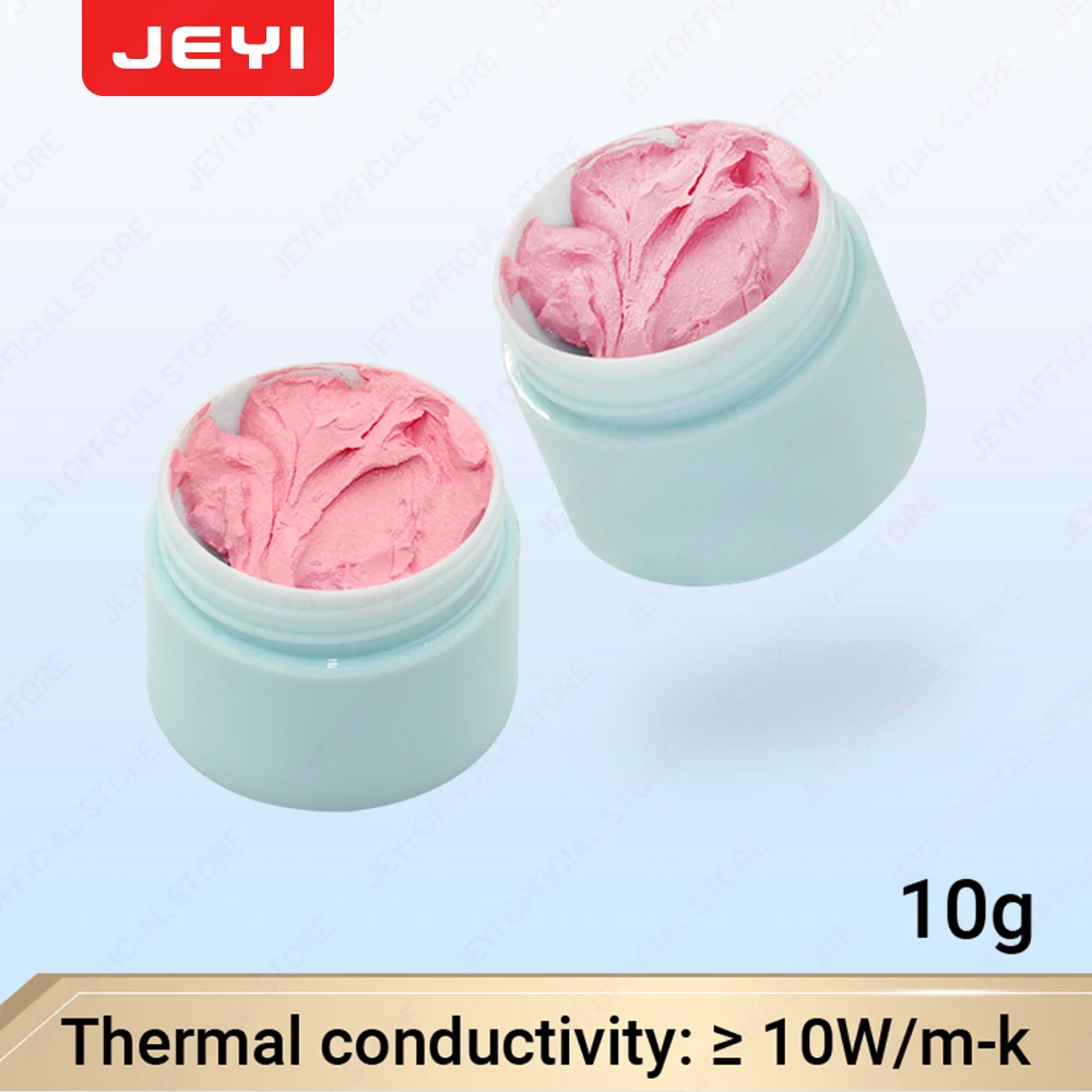 Jeyi 10w/mk pasta térmica 10g graxa condutora de silicone, composto térmico para resfriamento de processador de interface de dissipador de calor cpu