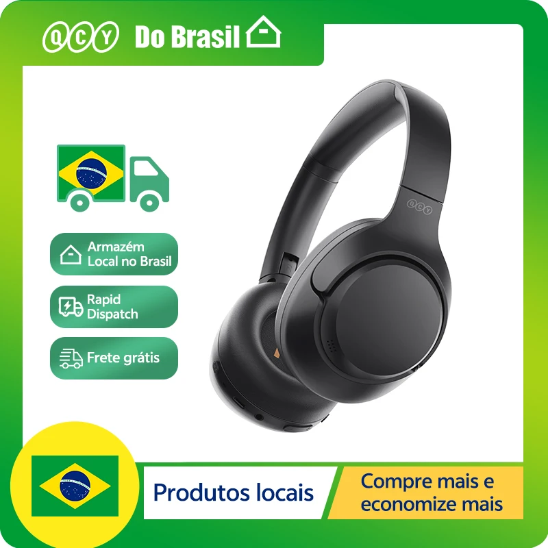 QCY-H3 ANC Auscultadores sem fios, Bluetooth 5.4, Hi-Res Audio, Over Ear Headset, híbrido Active Cancelamento de Ruído, Auscultadores, 60H, 43dB