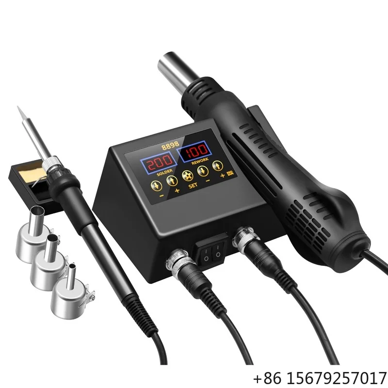 OKYN-Y0024 Compact 2 in 1 Hot Air Station and Soldering Iron Station 8898 with Digital Display for SMD Rework