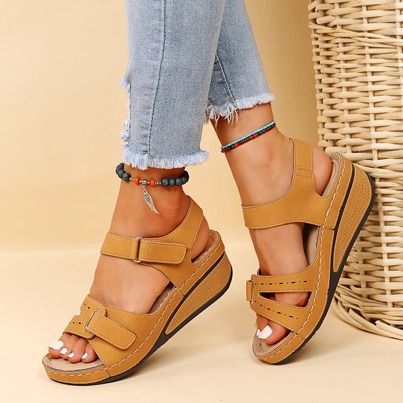 2024 Summer Wedge Sandals for Women New Fashion Non Slip Beach Shoes Woman Lightweight Casual Platform Sandalias Mujer Plus Size