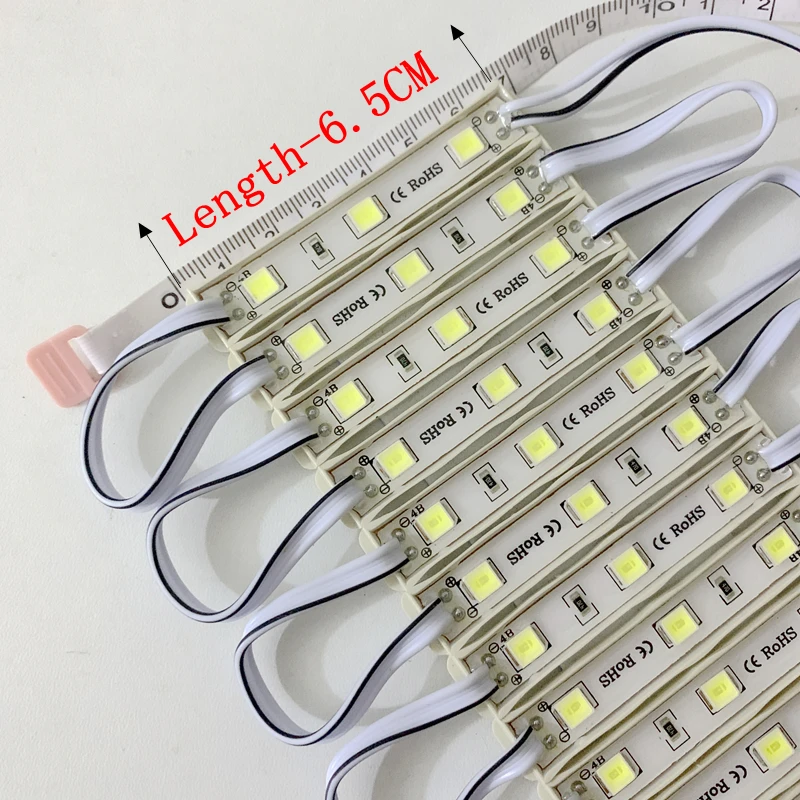 20pcs 5054 12V 3 LEDs 0.9w LED Injection Module 65*10mm IP65 Waterproof Sign Letter Word Building Logo Board Outside BackLight