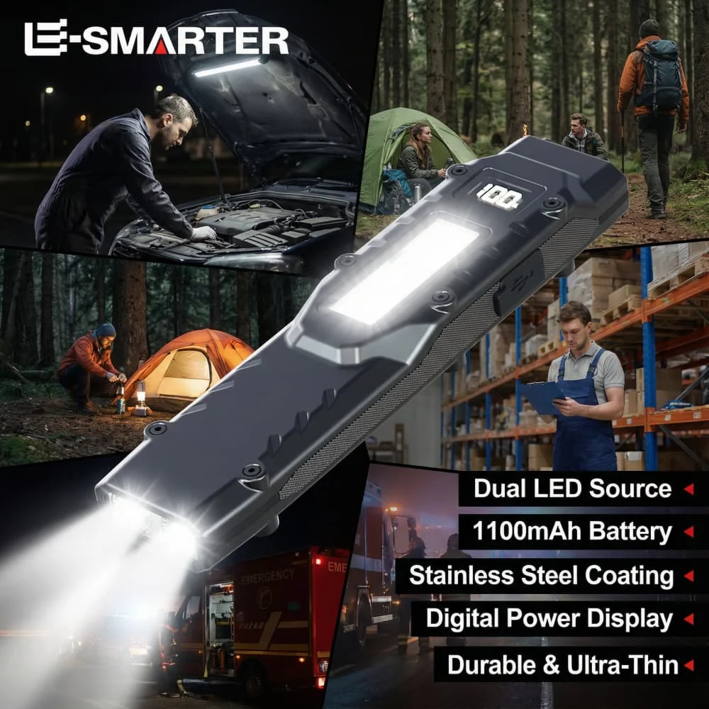 

Тактический перезаряжаемый фонарь EDC, светодиодный фонарь с двумя переключателями и цифровым дисплеем, 8 режимов, для кемпинга и экстренного использования