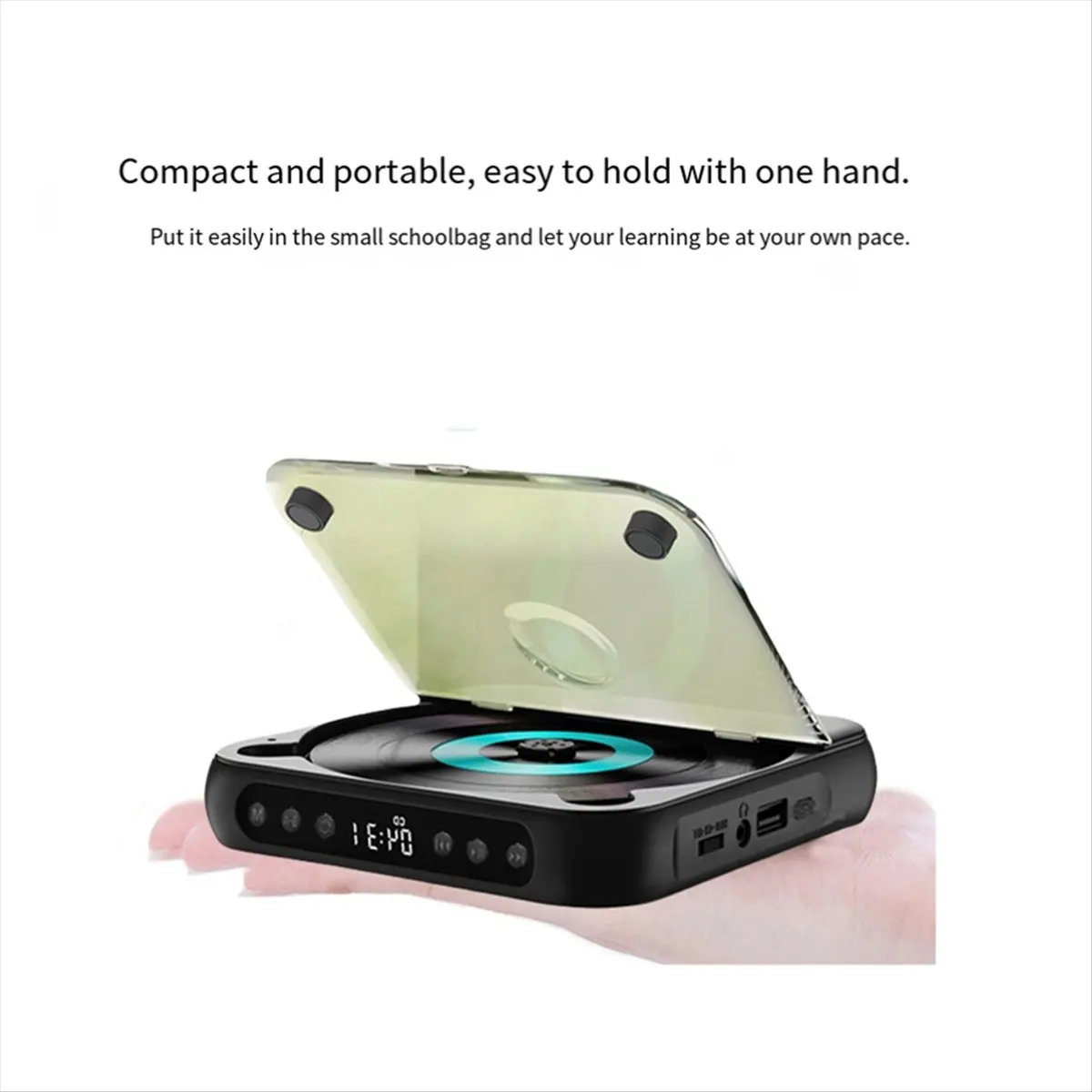DT82 New -918 CD Player Portable BT Music Player CD Runner Dustproof Cover 6 Modes Remote Control External Playback HIFI Sound