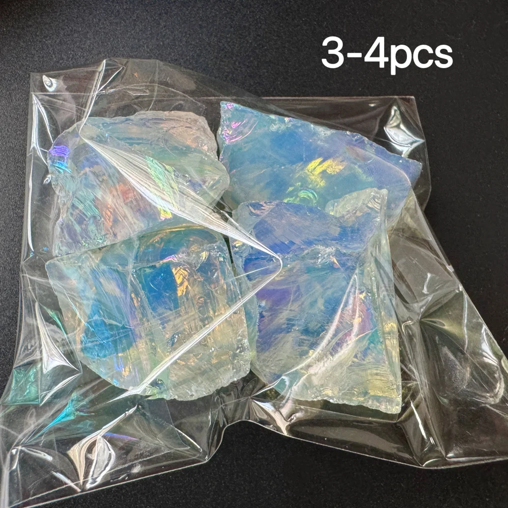 Aura Opalite Crystal Electroplated Glitter Raw Stone Mineral Specimen Gemstone Home Room Decoration Reiki Healing Gift